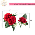 Choose Your Rose Color - Realistic Touch Lifelike Rose Boutonniere or Corsage