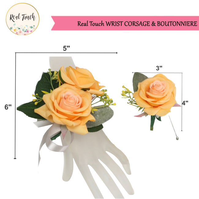 Choose Your Rose Color - Realistic Touch Lifelike Rose Boutonniere or Corsage