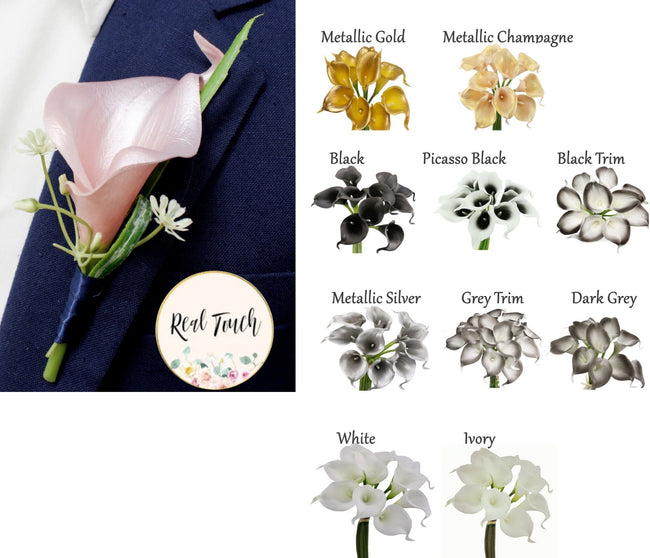Elegant Green Calla Lily Boutonniere - Customizable Keepsake with Natural Fillers