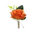 Elegant Handcrafted Rose Boutonniere with Real Touch Baby's Breath & Pearl Pin