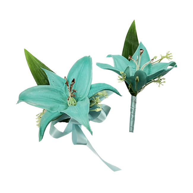 Customizable Real Touch Artificial Lily Corsage and Boutonniere