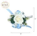 Elegant Real Touch Artificial Flower Corsage & Boutonniere - Customize Ribbon Color for Weddings & Events