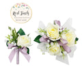 Elegant Real Touch Corsage & Boutonniere - Choose Ribbon Color for Special Events