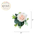 Elegant Real Touch Pink Rose Wrist Corsage & Boutonniere Set