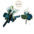 Elegant Wedding Corsage & Boutonniere Set - Real Touch Artificial Flowers