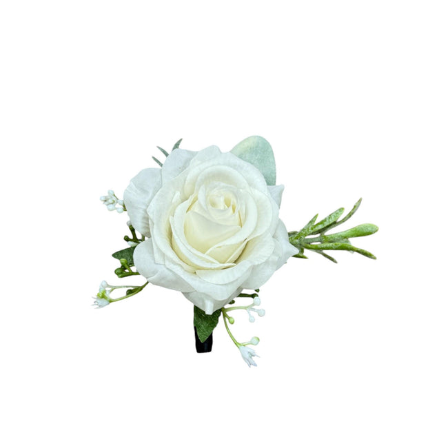 Elegant Real Touch Rose Boutonniere with Pin - Perfect Keepsake