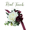 Elegant Wrist Corsage with Real Touch Roses and Hydrangeas