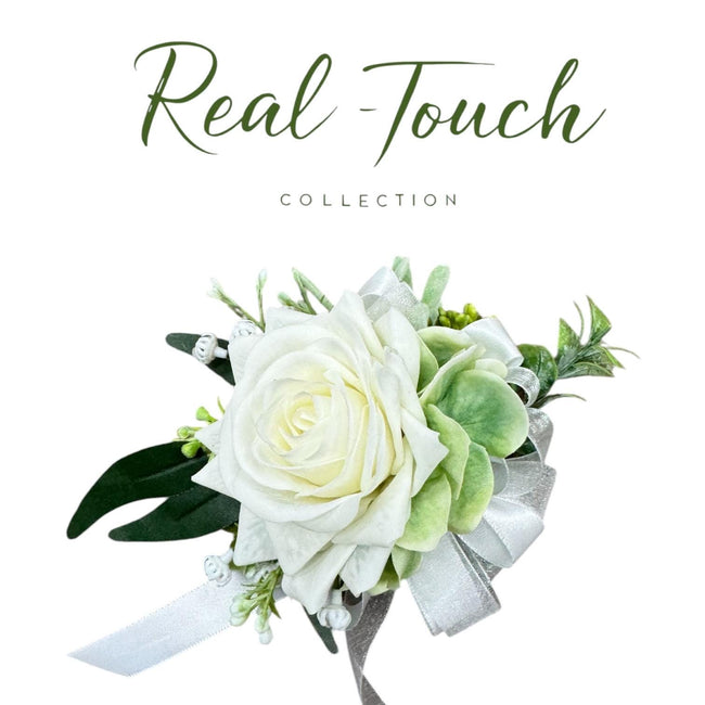 Premium Real Touch Rose with Green Accents - Keepsake Artificial Flowers for Weddings and Events