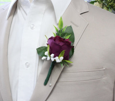 Customizable Artificial Rose Corsage or Boutonniere for Special Events