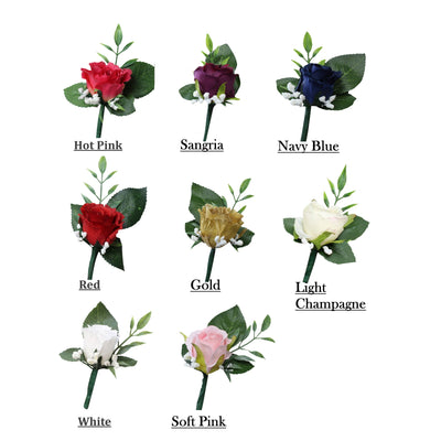 Customizable Artificial Rose Corsage or Boutonniere for Special Events
