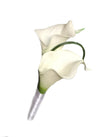 Elegant Real Touch Calla Lily Boutonniere with Customizable Ribbon