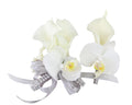 Elegant Real Touch Calla Lily and Orchid Corsage &amp; Boutonniere for Special Occasions