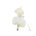 Elegant Real Touch Calla Lily and Orchid Corsage &amp; Boutonniere for Special Occasions