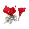 Customizable Real Touch Calla Lily Wrist Corsage and Boutonniere Set