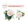Elegant Real Touch Pink Rose Wrist Corsage &amp; Boutonniere Set