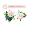 Elegant Real Touch Pink Rose Wrist Corsage &amp; Boutonniere Set