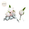 Elegant Wrist Corsage &amp; Boutonniere Set - Lifelike Artificial Tulip and Baby&#39;s Breath