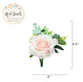 Elegant Real Touch Pink Rose Wrist Corsage &amp; Boutonniere Set