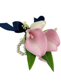 Elegant Artificial Calla Lily &amp; Tulip Wrist Corsage and Boutonniere Set - Perfect for Weddings, Proms, and Special Events