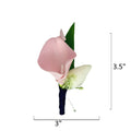 Elegant Artificial Calla Lily &amp; Tulip Wrist Corsage and Boutonniere Set - Perfect for Weddings, Proms, and Special Events