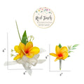 Real Touch Plumeria Corsage and Boutonniere Set – Lifelike Floral Accessories Perfect for Special Events