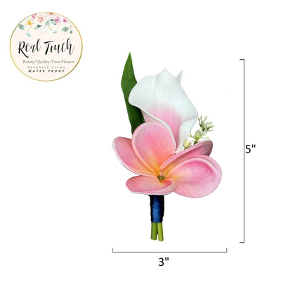 Vibrant Tropical Flower Boutonniere - Choose Your Ribbon