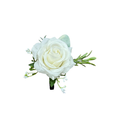 Elegant Real Touch Rose Boutonniere with Pin - Perfect Keepsake