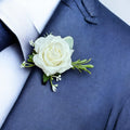 Elegant Real Touch Rose Boutonniere with Pin - Perfect Keepsake
