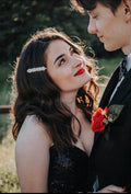 Premium Real Touch Rose Corsage &amp; Boutonniere Set with Lush Greenery and Twine Ribbon
