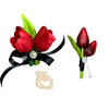 Elegant Faux Tulip Corsage and Boutonniere Set - Perfect for Weddings and Formal Occasions