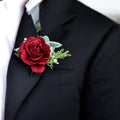 Elegant Real Touch Rose Boutonniere with Pin - Perfect Keepsake
