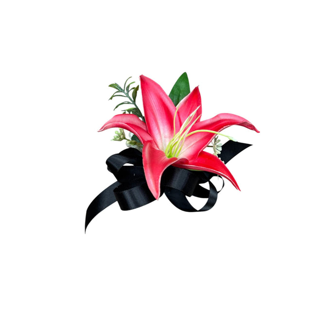 lily flower corsage Elegant Real Touch Lily Corsage for Weddings, Proms, and Formal Events – Angel Isabella