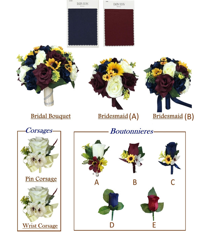 Buy Navy Ivory Cream Red and Burgundy Wedding Rose Petals