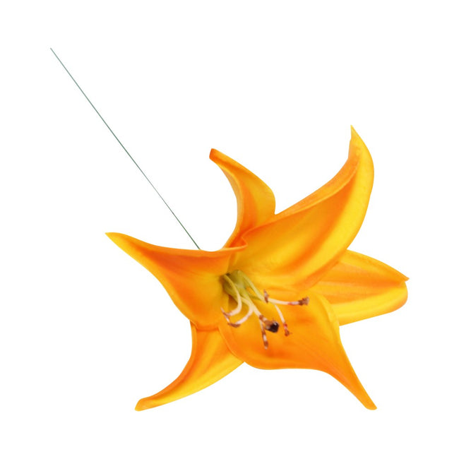 Real touch Tiger Lily flower for DIY bouquet corsage boutonniere cake toper