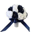 White Navy Rhinestone Bling-Bouquet corsage boutonniere wedding prom - Angel Isabella