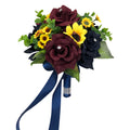 Fall Wedding - Marine Navy, Wine Burgundy, Ivory, and Sunflowers Artificial Flowers -Build Your Package - Angel Isabella
