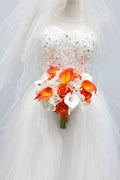 9" Bouquet - Keepsake Hand-tied Bouquet Hydrangea Rose Calla Lily *Pick Colors* - Angel Isabella