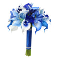 Pack of 10-Real Touch Calla Lily Royal Blue Cobalt Picasso Cornflower blue - Angel Isabella