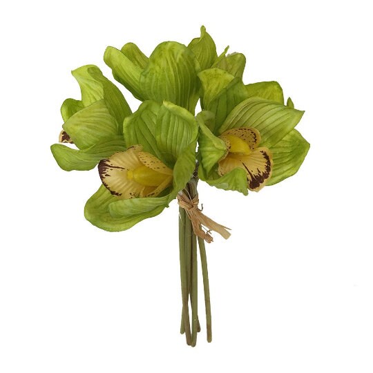 Green Artificial Cymbidium Orchid Cut