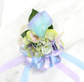 Ocean breeze Hydrangea Calla lily Flower hair comb headpiece corsage boutonniere Ice Blue Lavender mint Spa wedding Prom homecoming - Angel Isabella