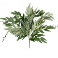 Artificial Willow Leaf Bush with 5 stems - grey green or dark grey light plum Eucalyptus