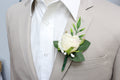 Classic rustic Boutonniere-Pick rose color-pearl pin included-Wedding prom homecoming graduation Silk Flowers Rosebud - Angel Isabella