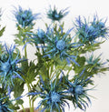 26" Long stem artificial quality Spiky mum Sea Holly Eryngium blue thistle - 3pc Pack