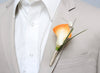 Boutonniere - Livelike Real Touch calla lily orange fall keepsake wedding prom graduation boutonniere buttonhole - Angel Isabella
