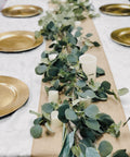 58 inch Long Quality Artificial lush green silver dollar seeded eucalyptus garland Table Centerpiece Arch Decoration - Angel Isabella