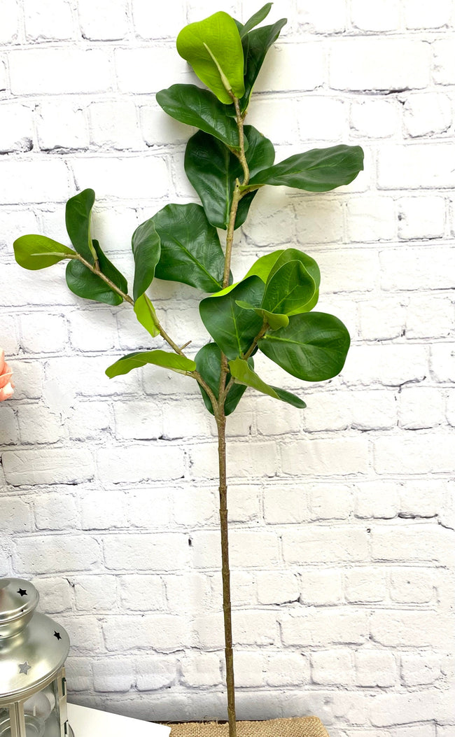 Large 30inch Quality artificial Fiddle Leaf branch with 3 sprays