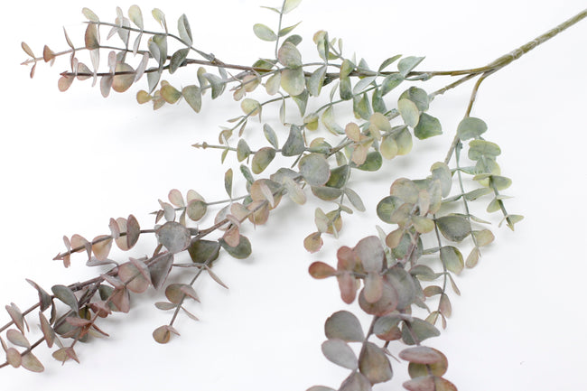 17" Pack of 5-total 15 Sprays Spiral Eucalyptus Branches frosted shades of grey green terracotta Brown