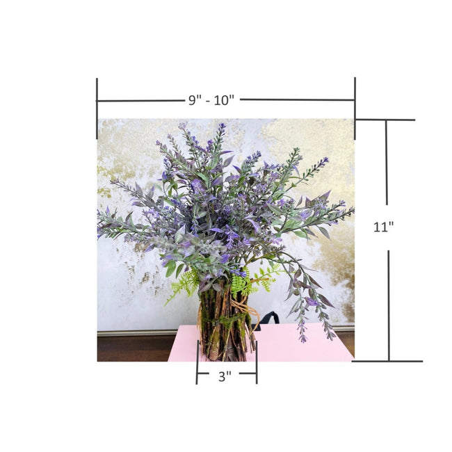 Tabletop centerpiece-artificial lavender bamboo stand with moss