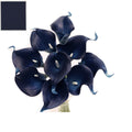 Navy Blue Theme-Soft touch artificial calla lily Midnight navy Picasso trim style - Angel Isabella