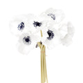6 Stems of Real touch poppy white navy center